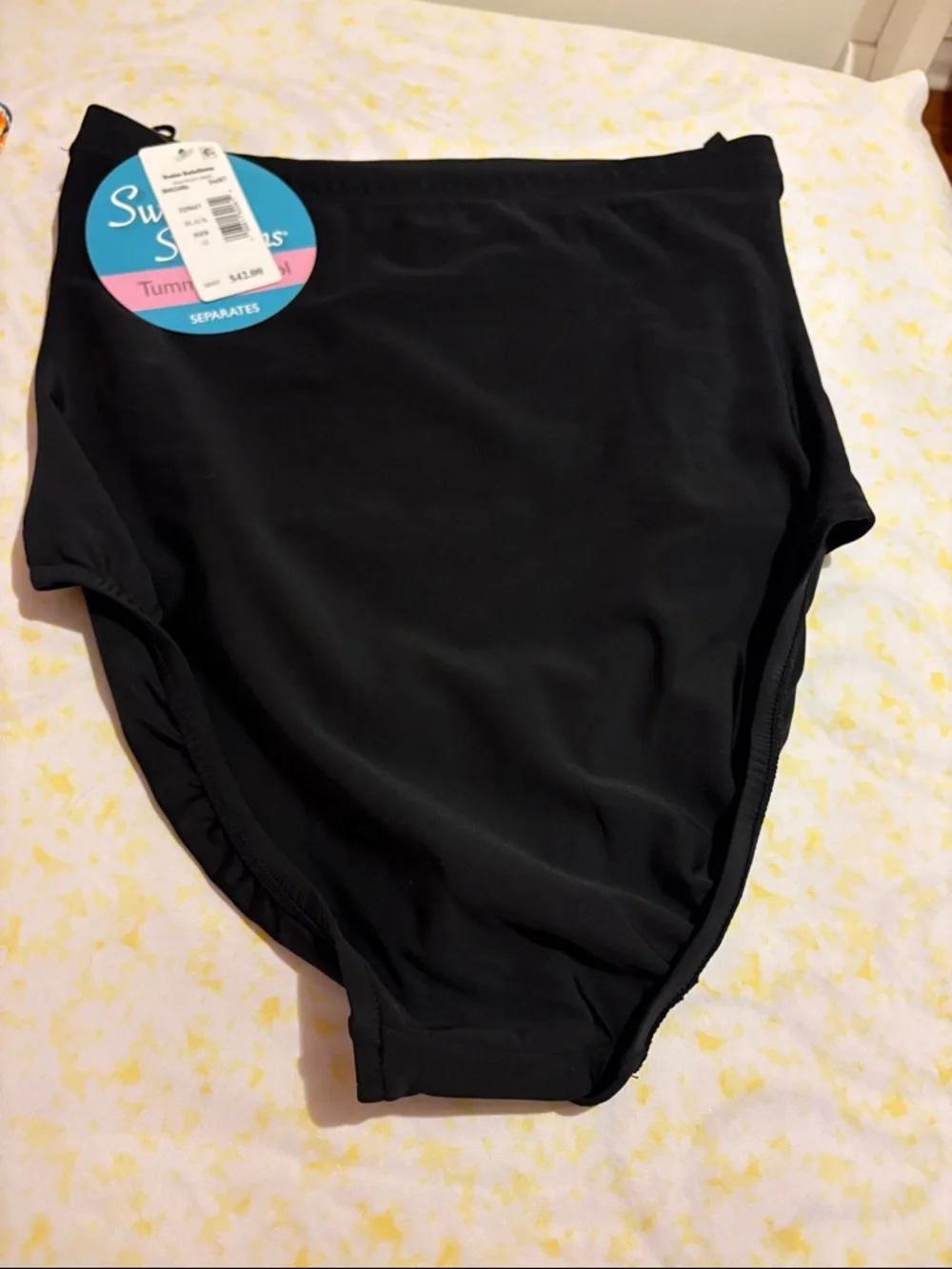 Swim Solutions women Black High-Waist One-Piece Swim Bottom - Picture 3 of 3